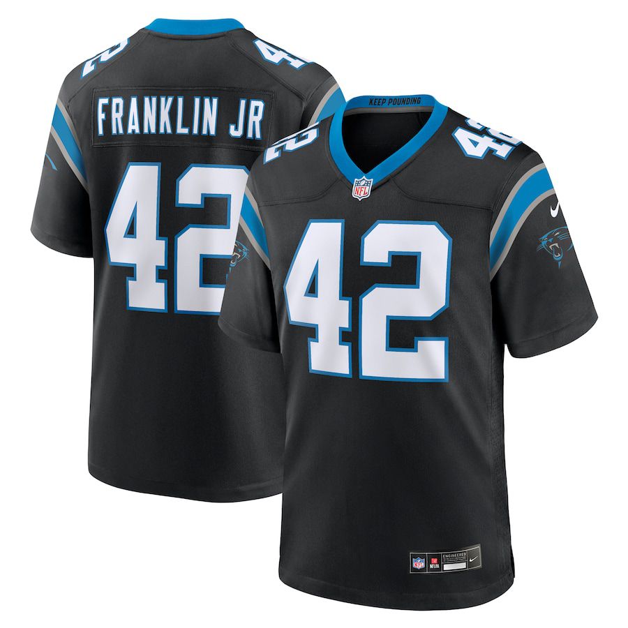 Men Carolina Panthers #42 Sam Franklin Jr. Nike Black Team Game NFL Jersey